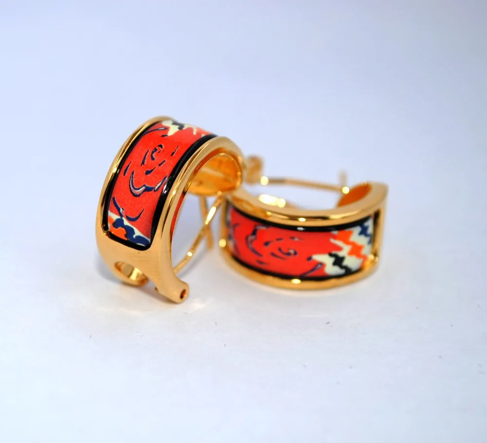 Перегородчатая окрашенная вручную эмалированная цветная Пряжка для ушей в