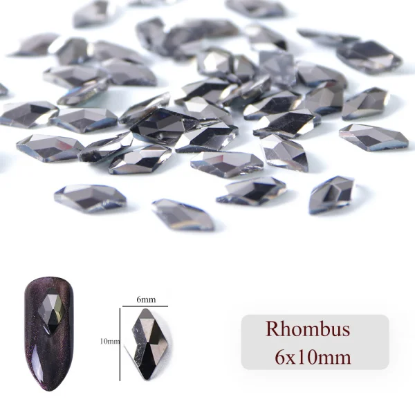 6x10mm Diamond 10 шт., треугольные 3D Подвески в форме звезды, капли воды, Черный Кристалл, дизайн ногтей, стразы, сделай сам, с плоским дном, для маникюра, ювелирные изделия с алмазами, CH724 - Цвет: 6x10mm Diamond