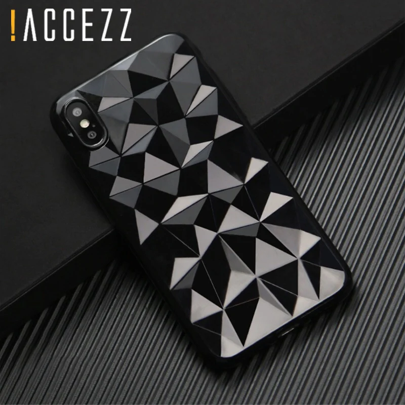 Роскошные 3D ромбовидный узор чехол для iPhone X Ультратонкий Мягкий ТПУ силиконовый