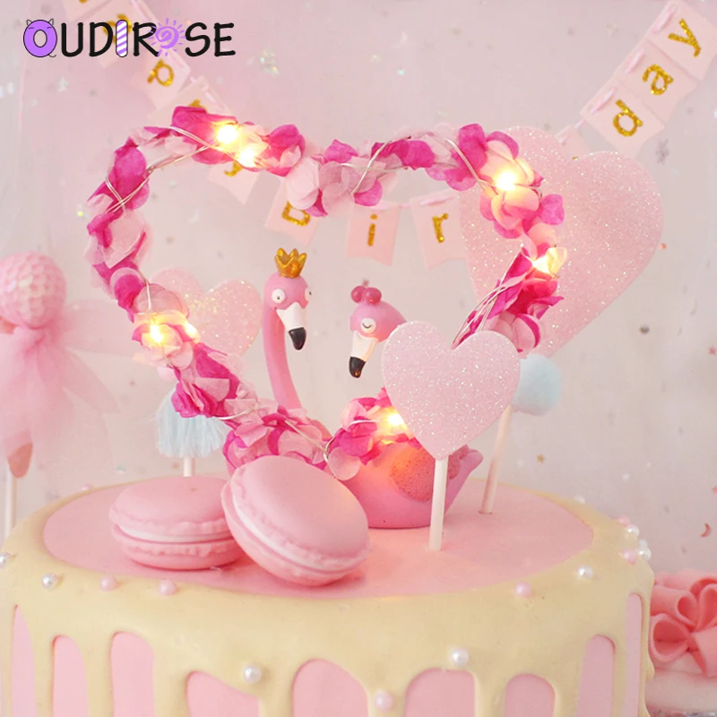 OUDIROSE 1 шт. розовый синий круглый конфетти Топпер для торта Love Baby Shower День рождения