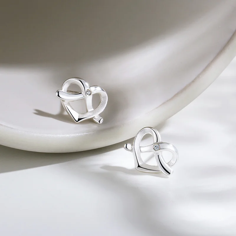Sa silverage реальные 925 пробы Серебряные ювелирные изделия Стад Шарм Сердце Любовь