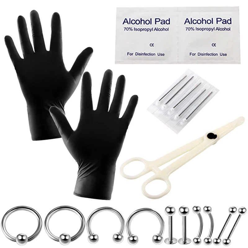 Набор инструментов для пирсинга тела инструмент 10/20 шт. игла живота языка кольцо