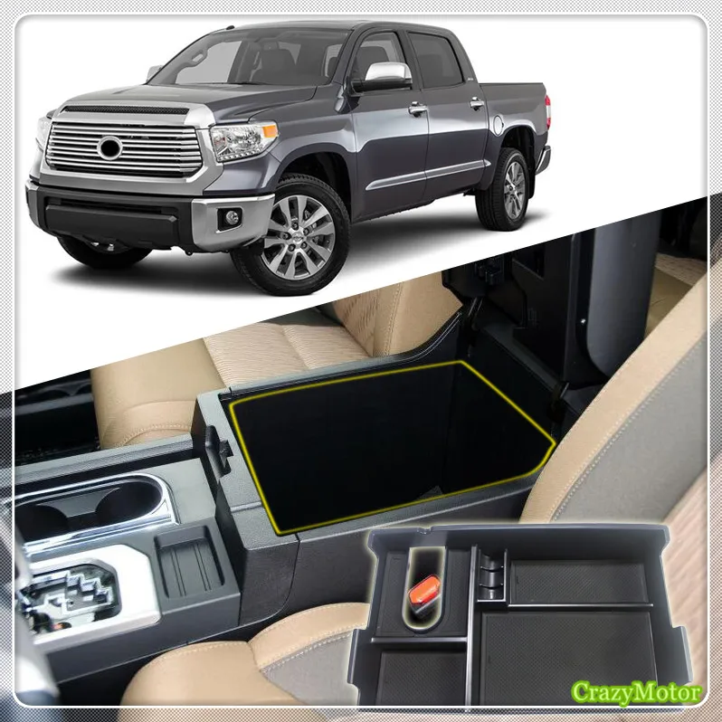 

Для Toyota Tundra 2014-2020 центральная консоль подлокотник коробка Органайзер перчаточный ящик лоток автомобильные аксессуары
