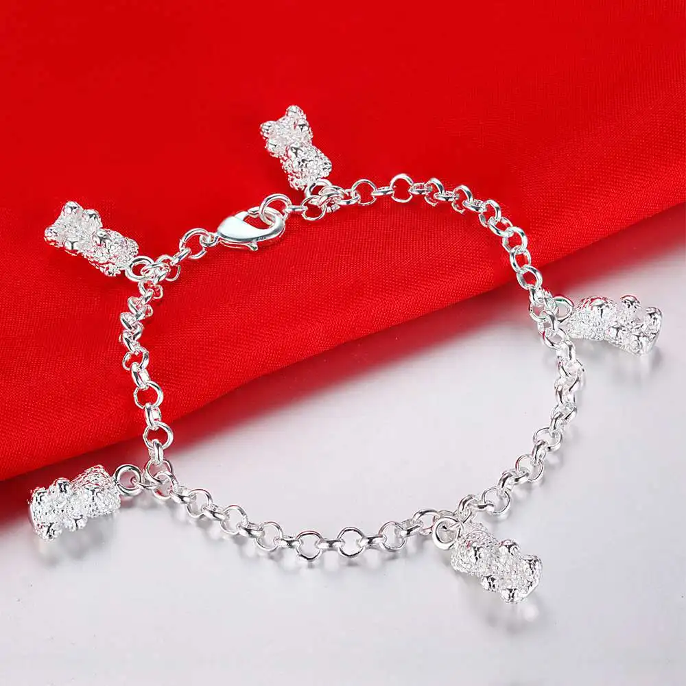 Счастливый цвет серебра талисман браслеты для женщин рождественские подарки