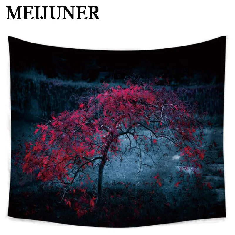 Meijuner 1 шт. лесной гобелен Природа Дерево 1 пейзаж гобелен настенный красивый коврик для йоги песчаный пляж гобелен пледы ковер MJ141