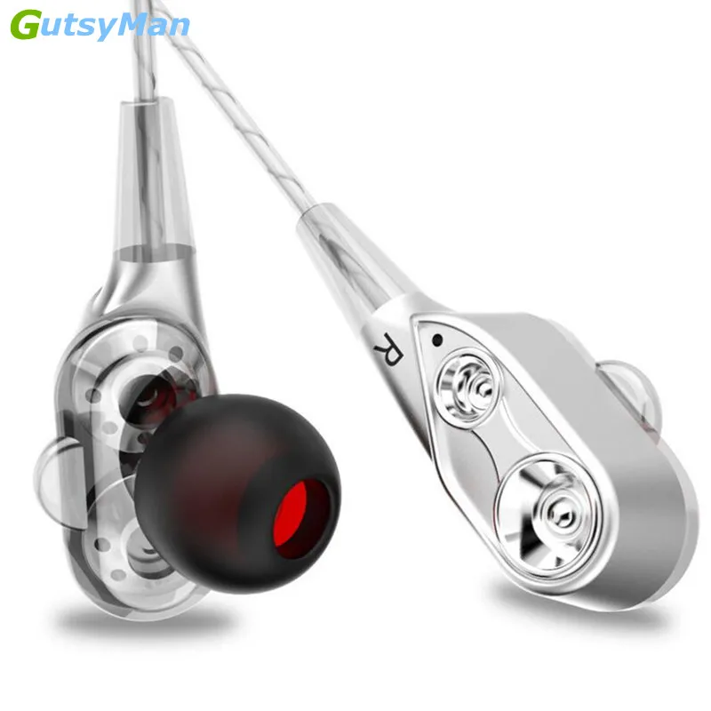 GutsyMan GM21 Pro Двойной Динамический драйвер профессиональный в ухо Спорт HIFI наушники