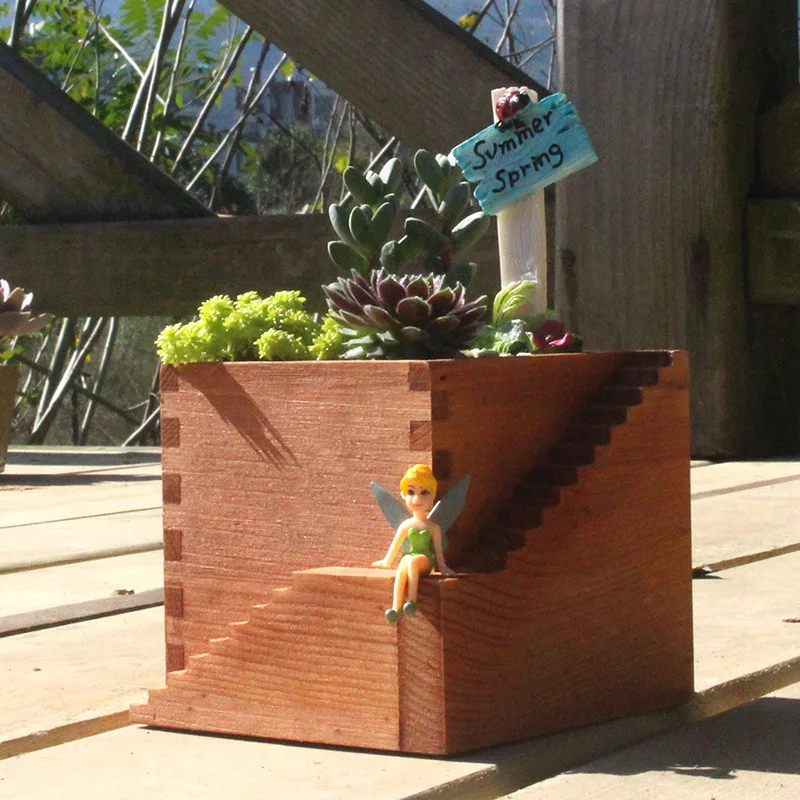 1 шт. винтажный деревянный квадратный шаг садовые цветочные горшки суккулентные