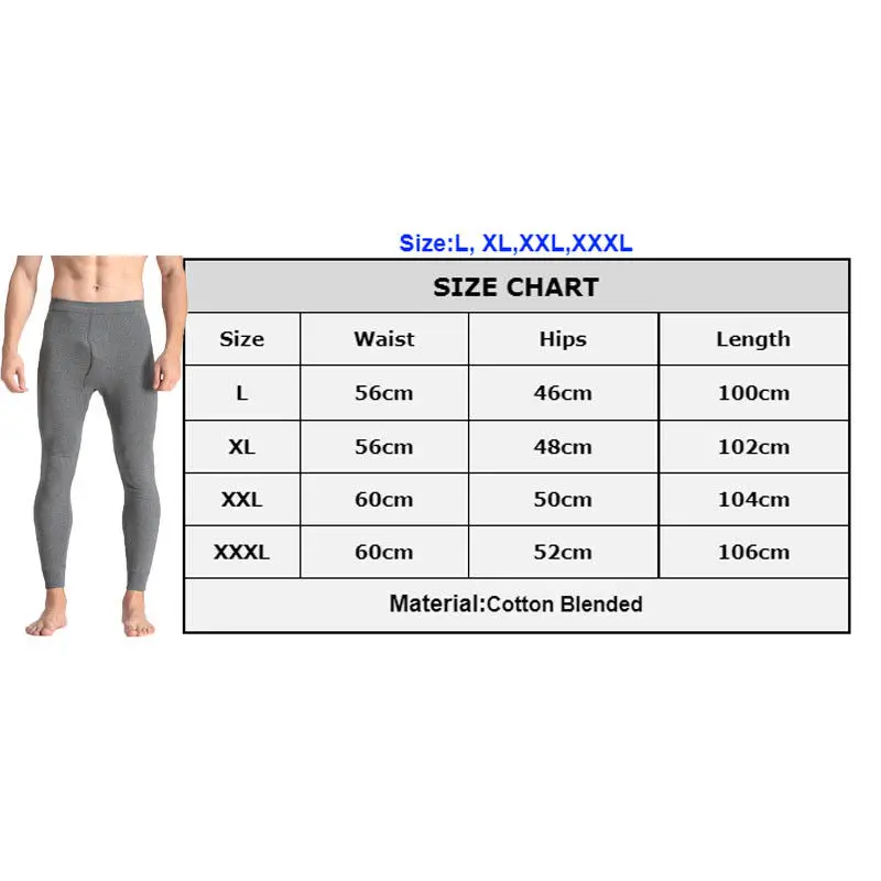 Мужские кальсоны из 100% хлопка теплые на осень и зиму нижнее белье леггинсы штаны