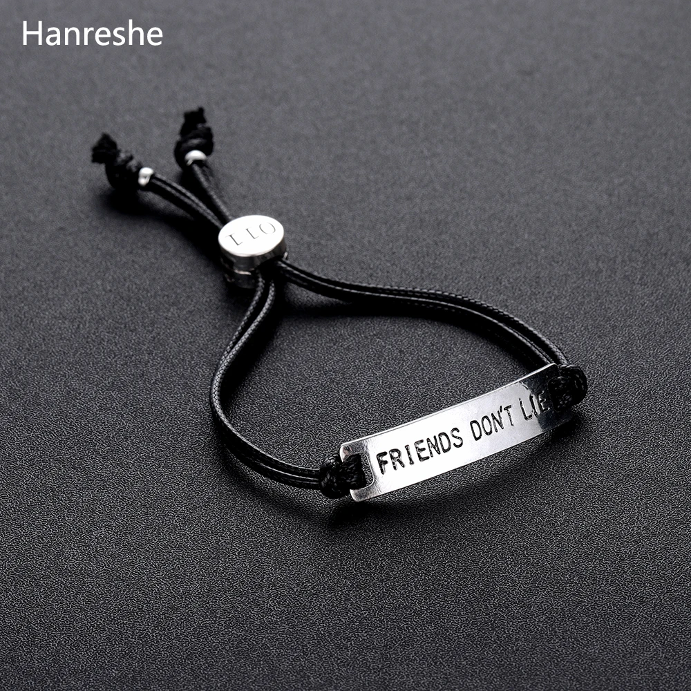 Друга не лежат одиннадцать браслет Handstamped барный кожаный для Для мужчин
