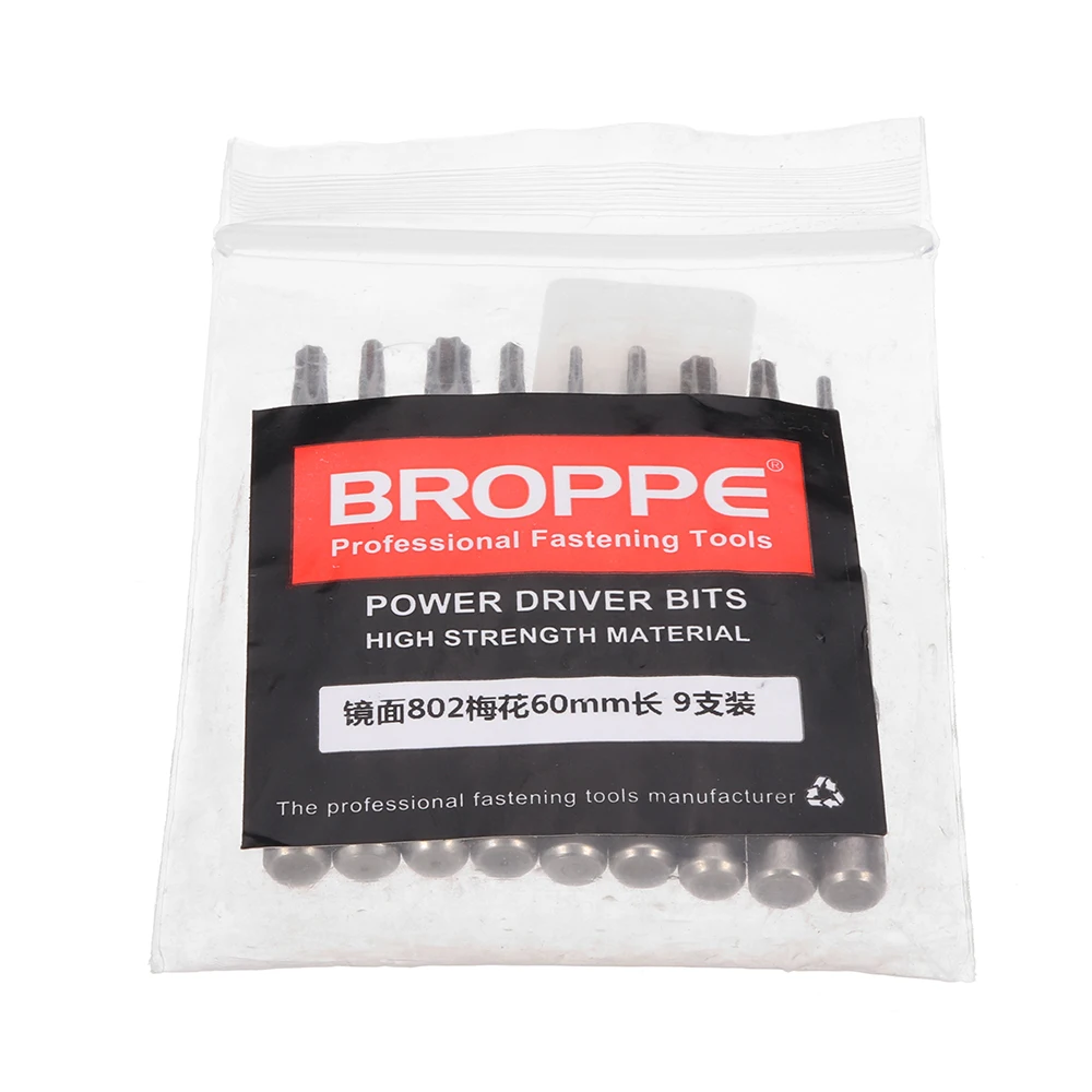 BROPPE 9 шт. 802 Torx Набор отверток T5 T25 6 мм Круглый хвостовик электрическая отвертка S2