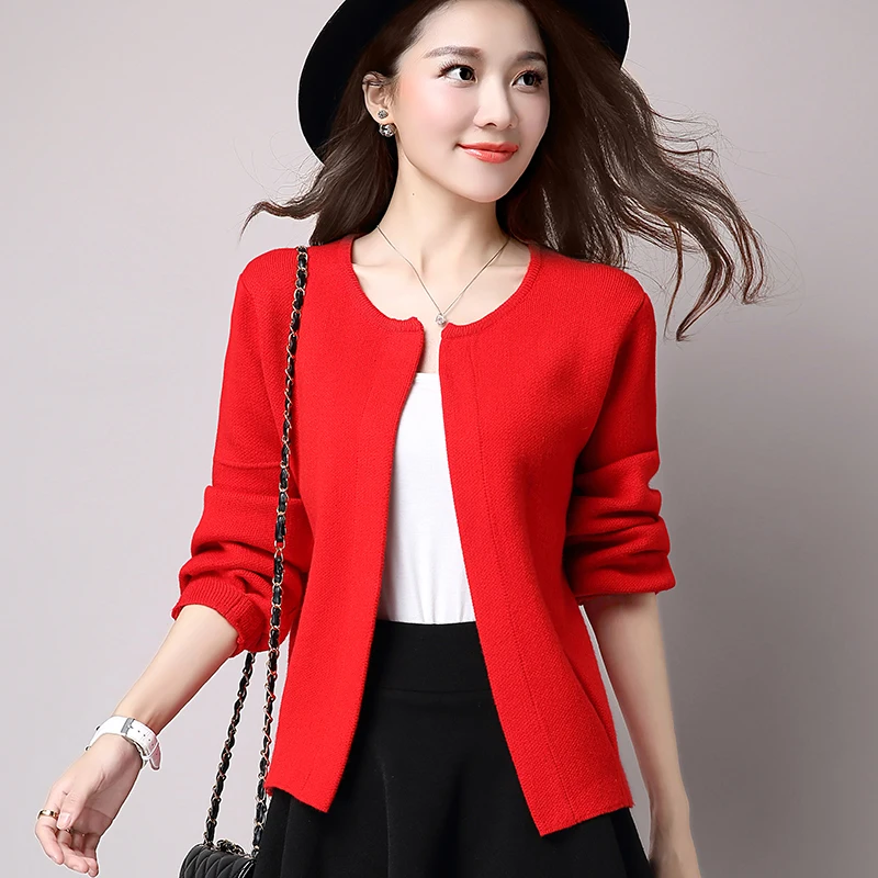 Женская свободная вязаная куртка короткий кардиган на осень и зиму |