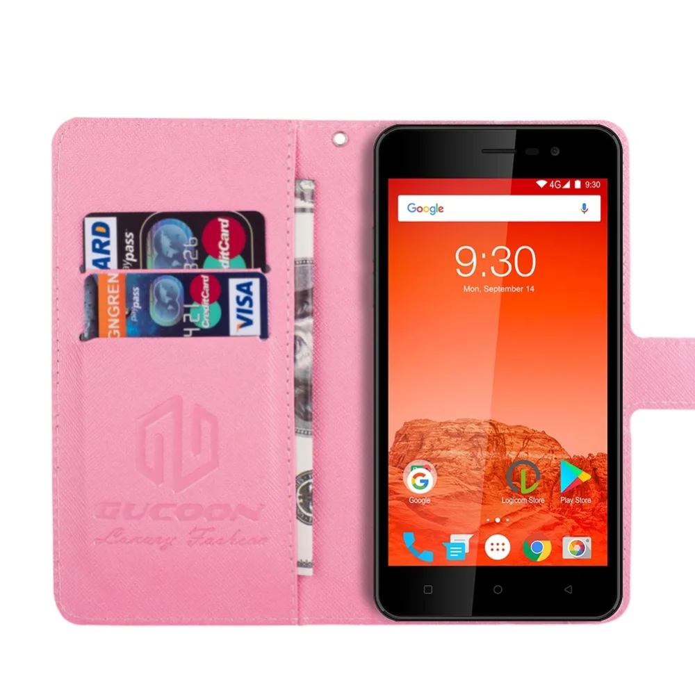 Бумажник с изображением персонажей из мультфильма GUCOON чехол для Logicom Le Hello Fashion PU кожаный чехол милые крутые чехлы сумка для мобильного телефона