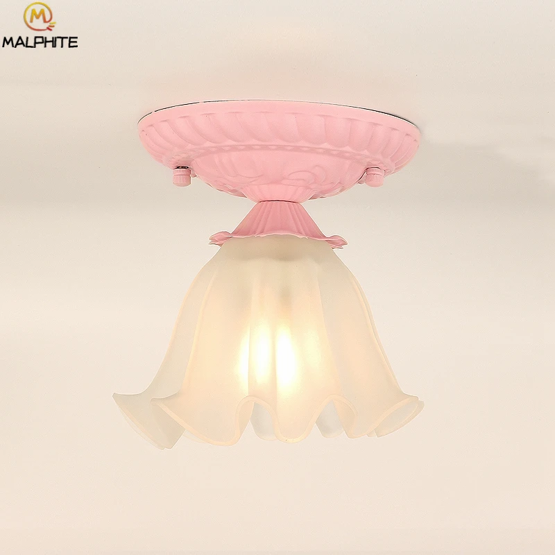 

Nordic Modern hanging ceiling lights Flower Bud Shape LED Ceiling Lamp luminaire Stair Hallway Balcony deco Lighting fixtures