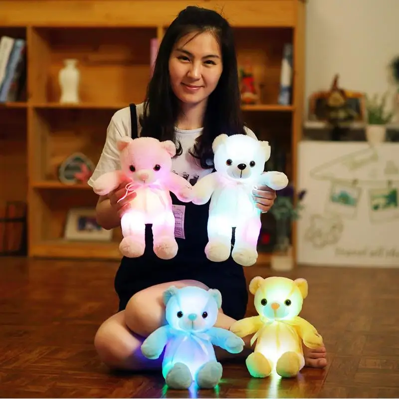 1 шт. 32 см LED освещение чучело светящиеся плюшевые игрушки плюшевый мишка детская