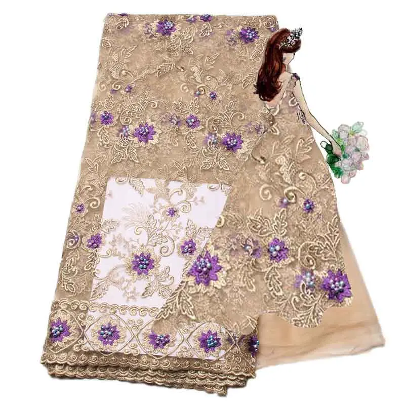 Luxury African Lace Bridal Net High Quality 2017 HandWork Nigerian French beaded Fabric JX1162B | Дом и сад