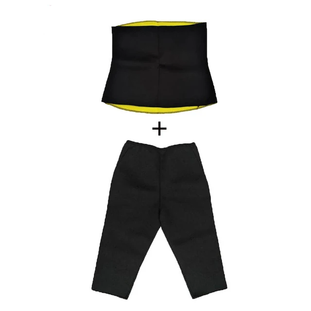 Pants-waist trainer HEXIN для женщин Пот неопрена сауна тела формирователь брюки и талии тренер предназначен для похудения тренировки талии триммер(брюки+ пояс - Цвет: Pants-waist trainer