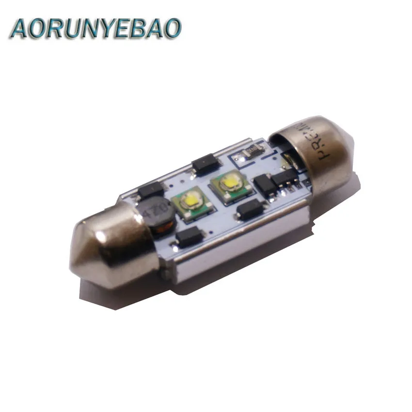 AORUNYEBAO 1 шт. 12 В 24 в автомобильный Festoon Canbus 14 Вт LED без ошибок C3W C5W C10W 31 мм 36 39 41 лампа