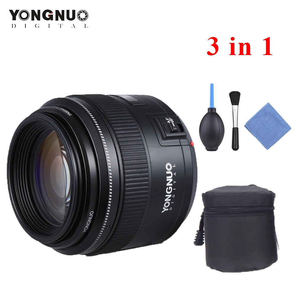 Объектив YONGNUO YN85mm F1.8 Стандартный Средний телеобъектив с фиксированным фокусом для камеры Canon EF 7D 5D Mark III 80D 70D 760D 650D