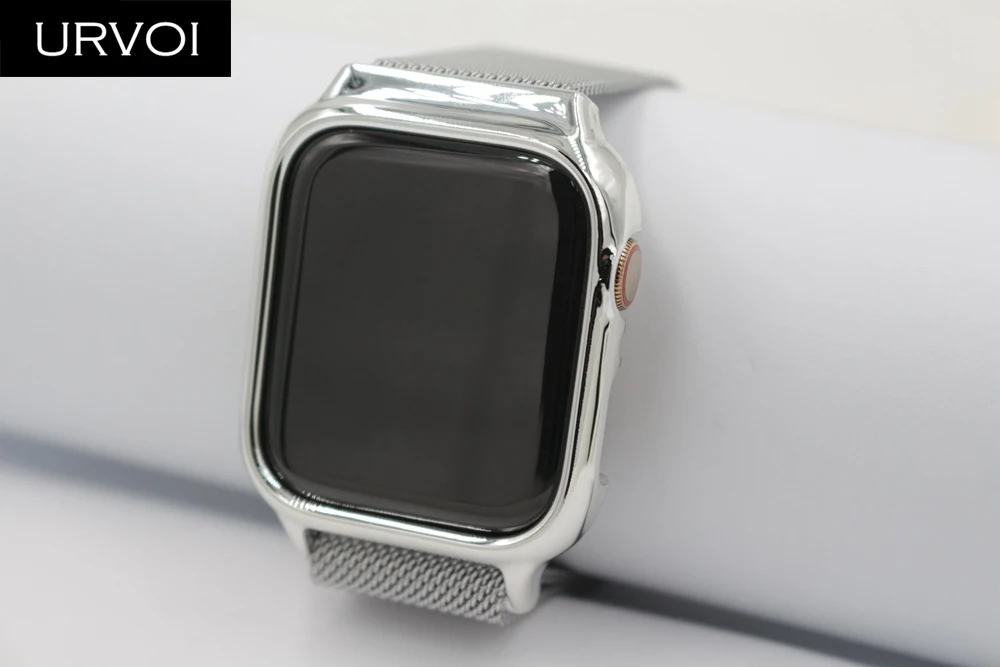 URVOI Миланская петля для Apple Watch, ремешок серии 4+ чехол из поликарбоната, ремешок с крышкой для iwatch, магнитная пряжка, 40, 44 мм