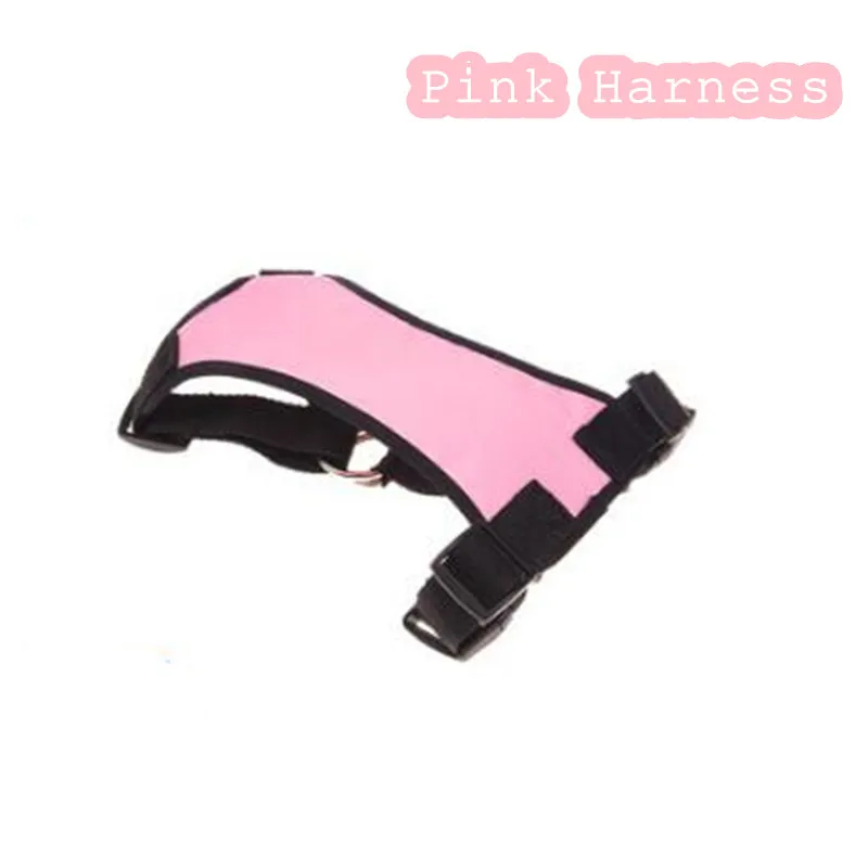 pink harness Регулируемый толщийся ремень для средних больших собак, щенков, кошек, полиэстеров, домашних животных, автомобильный ремень безопасности золотого ретривера хаски - Цвет: pink harness