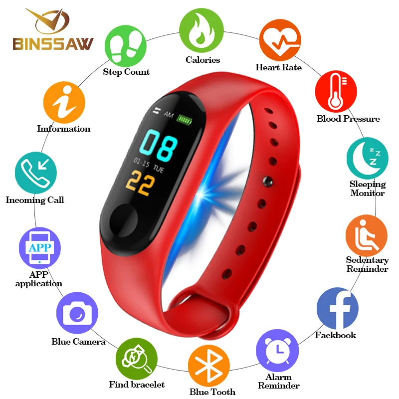 BINSSAW Новые мужские и женские умные часы спортивный браслет Bluetooth пульсометр