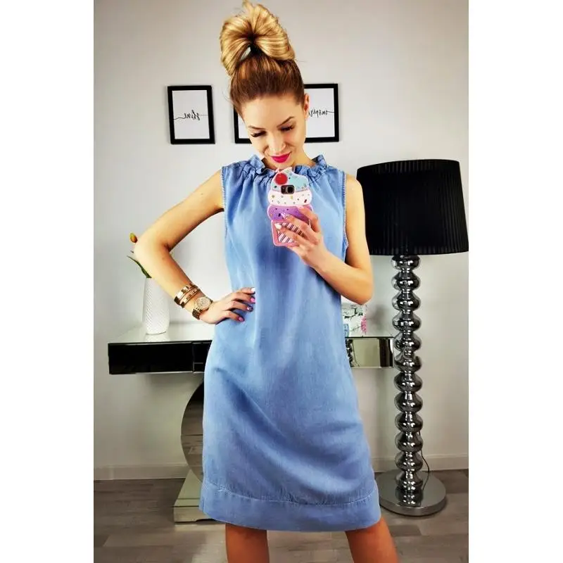 2018 Летняя мода без рукавов Цветочный Воротник сзади Женщины повязки платье