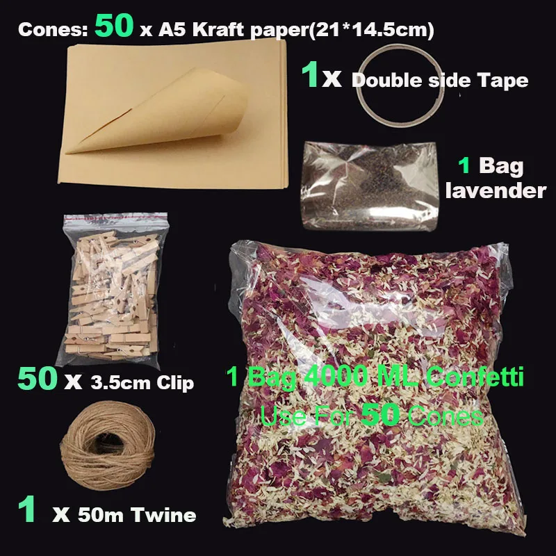 Confetti set 1 набор, свадебные конфетти, сушеные цветы, конфетти для свадебного украшения, биоразлагаемые конфетти De Mariage Naturel, лепестки роз - Цвет: Confetti set