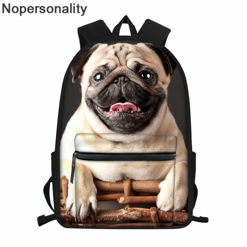 Nopersonality прекрасный мопса рюкзак для детей с животным принтом Собака школьный