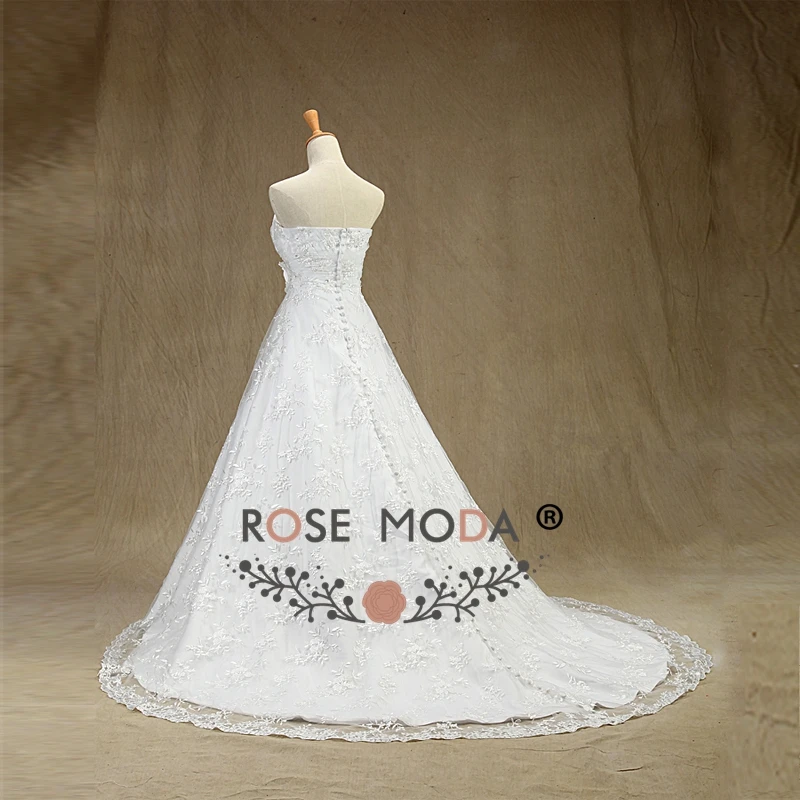 Розовое классическое кружевное свадебное платье 2019 без бретелек больших