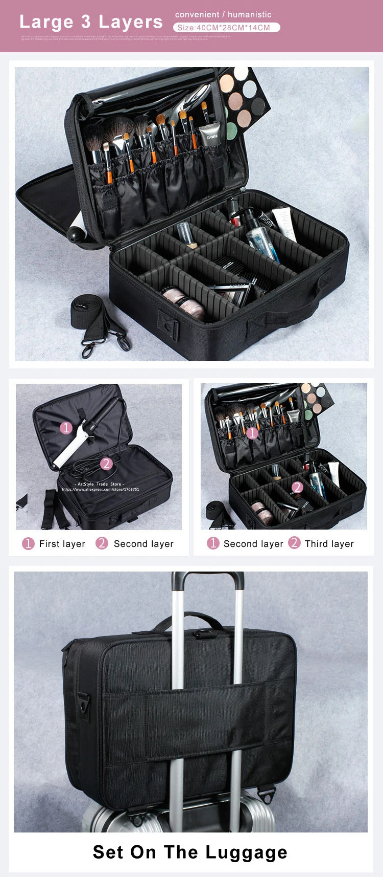 Soomile брендовая профессиональная сумка для макияжа Косметическая CasesBolso Mujer дорожная большая емкость для женщин Макияж органайзер для хранения чемоданов