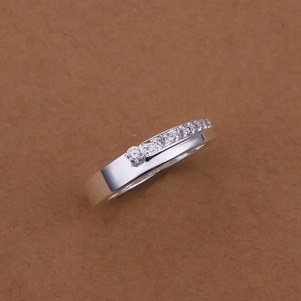 Wholesale New Beautiful Fashion Jewelry 925 Silver Ring Sided glossy inlaid stone Sterling Free Shipping R232 | Украшения и