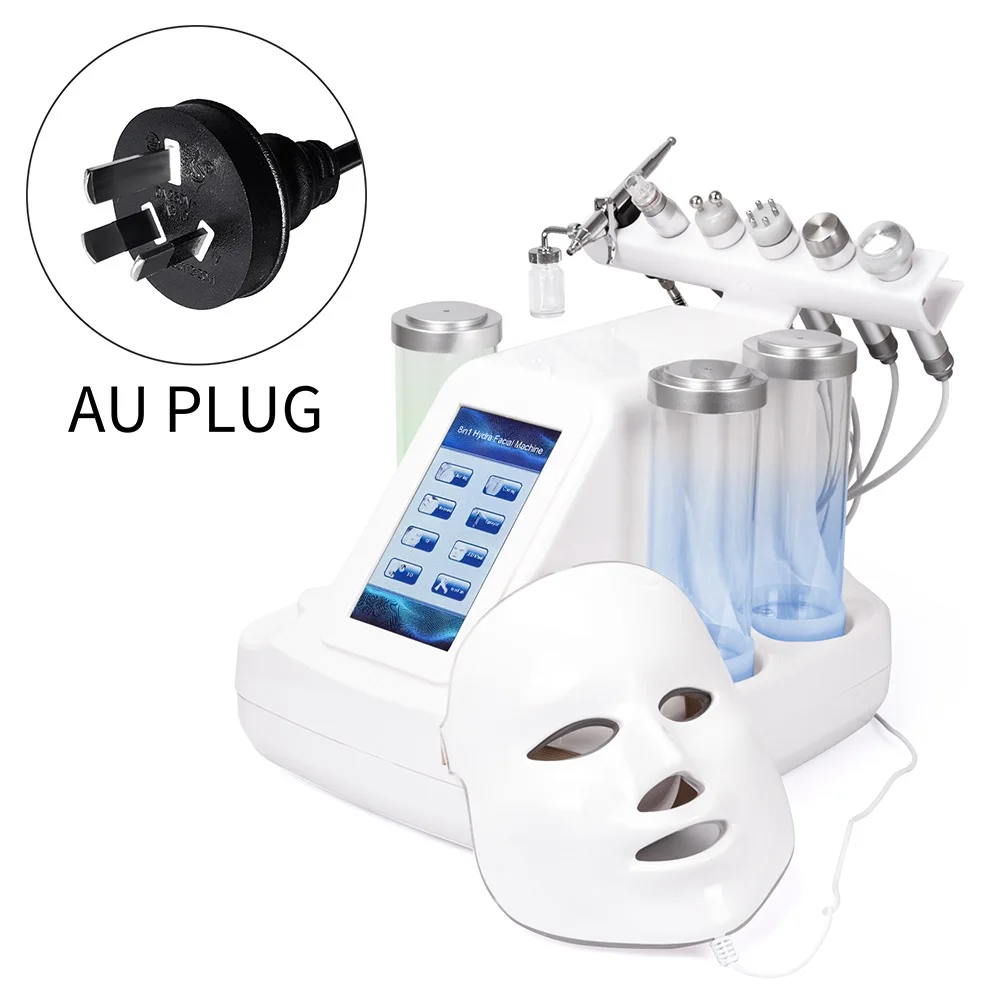 7 in 1--AU PLUG 7 в 1 Вакуумная очистка лица Гидра для лица кислородная струйная очистка машина Массаж Уход за кожей био легкий аппарат для косметологии и rf-терапии - Цвет: 7 in 1--AU PLUG