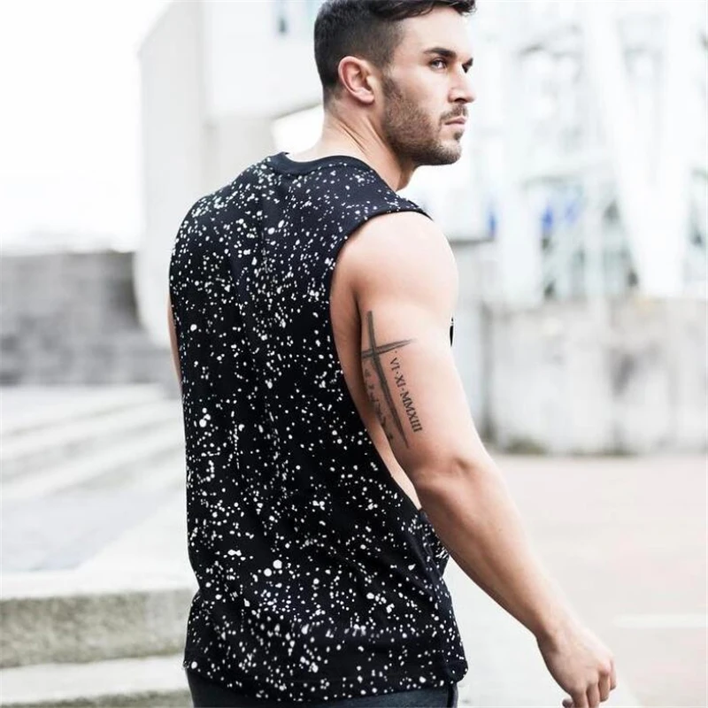 New Fashion Cotton Cut Off Sleeveless Shirts Bodybuilding Stringer Tank Top Men Fitness Mens Singlet Workout Gym Clothing Vest | Мужская