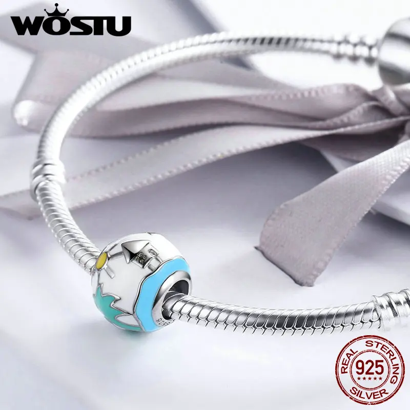 WOSTU, новая мода, 925 пробы, серебряный, Летний стиль, бусины, подходят к оригиналу, WST, браслет, подлинный, сделай сам, ювелирный подарок, CQC182