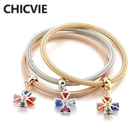 chicvie 2017 3 colors bracelets bangles for women gold color red and blue crystal distance bracelets women jewelry sbr170054