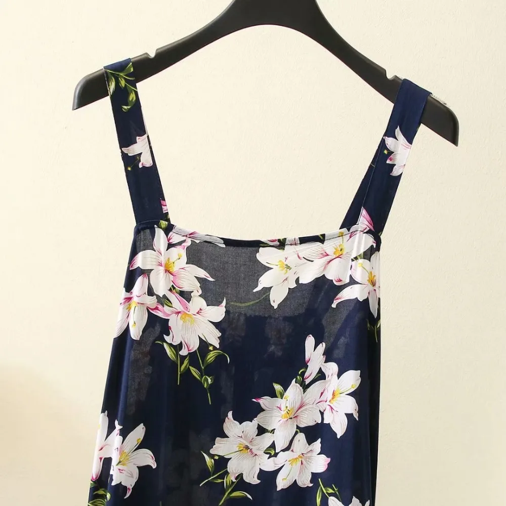 Ubetoku 2018 Summer women chiffon dress ladies sling dresses flower print 3XL plus size fashion office clothing | Женская одежда
