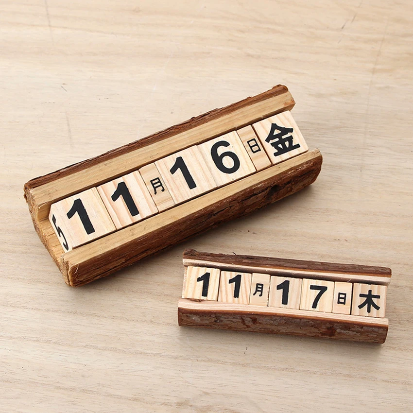 

Creative DIY Wood Block Perpetual Calendar Desk Calendar Wood Calendar Fashion Home Office Decoration Gift