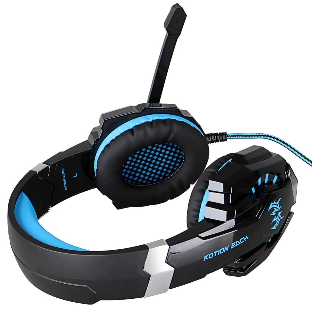 KOTION каждый G9000 компьютерная игра проводная гарнитура с микрофоном светодиодная