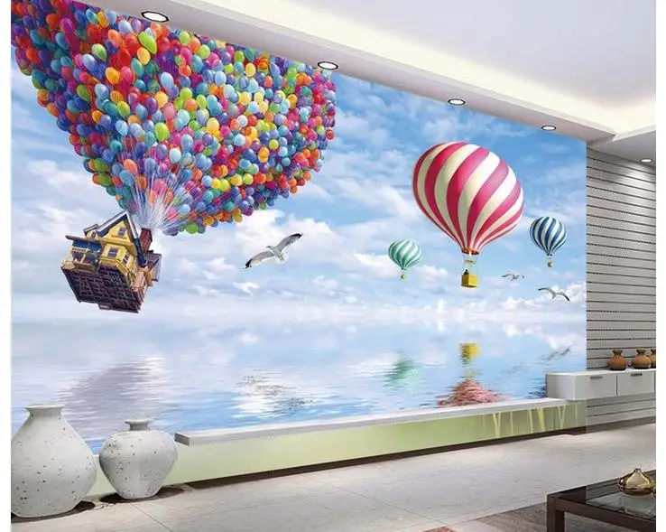 

Пользовательские фото обои 3d настенные фрески обои 3d ТВ Настройка стены мультфильм Средиземноморский воздушный шар настенная бумага домаш...