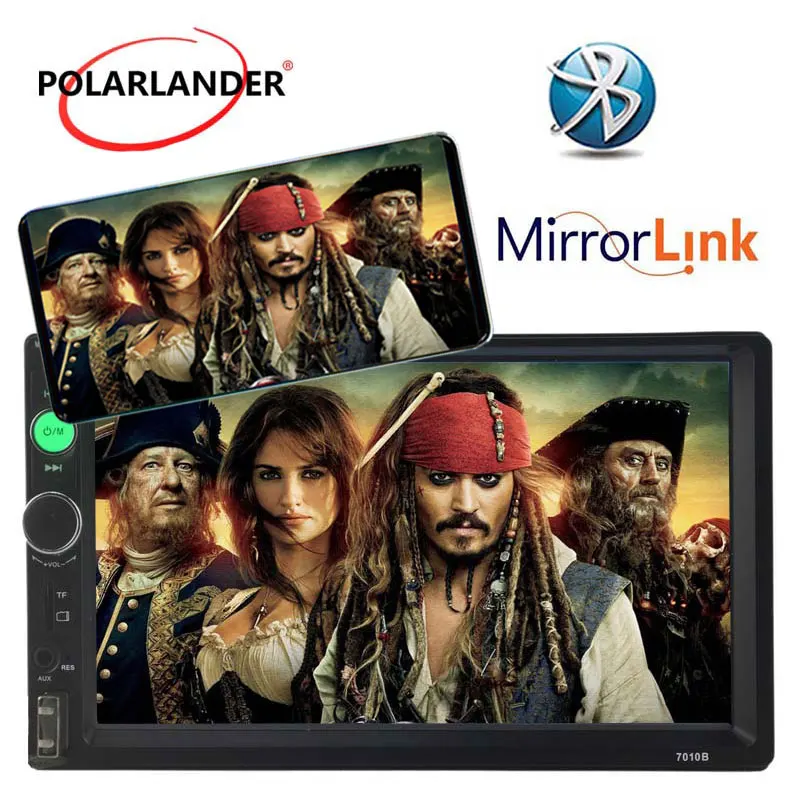 Автомагнитола MP5 MP4-плеер с 7-дюймовым экраном 2 Din Bluetooth сенсорным FM USB TF AUX Mirror Link |