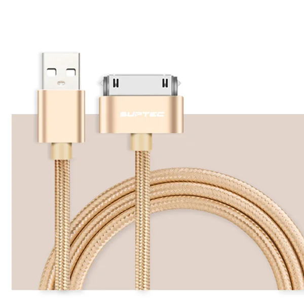 Pure Gold SUPTEC 30 Pin USB кабель для iPhone 4S 4 3GS iPad 1 2 3 iPod Nano itouch Кабель зарядного устройства 2 м 3 м Кабель-адаптер для быстрой зарядки и синхронизации данных - Цвет: Pure Gold