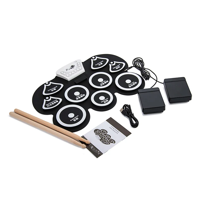 Новый электронный рулонный барабан Pad Kit Портативный Силиконовый складной с