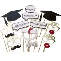17pcs photobooth Выпускные фото реквизит набор холостяцкая Кепка вечерние принадлежности Выпускной фото стенд реквизит баннеры класса градусов вечерние украшения - Цвет: 17pcs photobooth