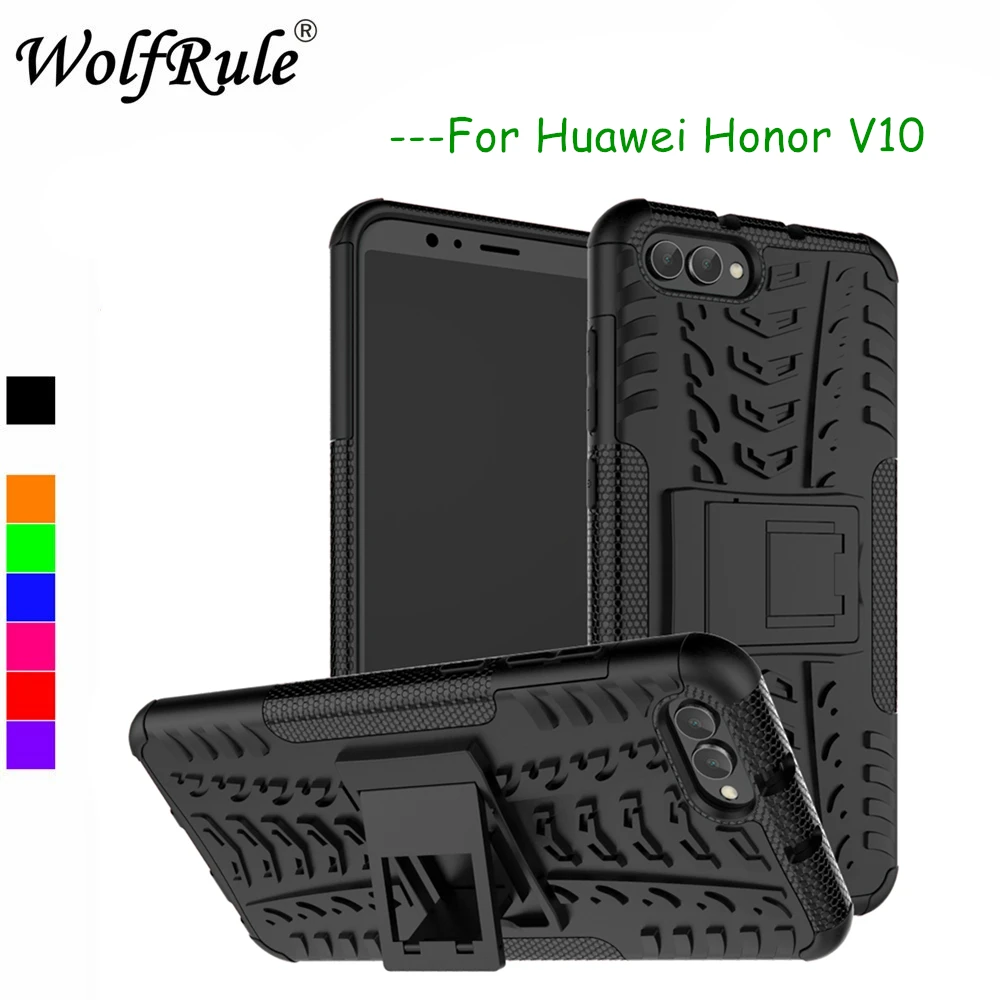 Чехол WolfRule Huawei Honor V10 ударопрочный силиконовый + пластиковый чехол с подставкой
