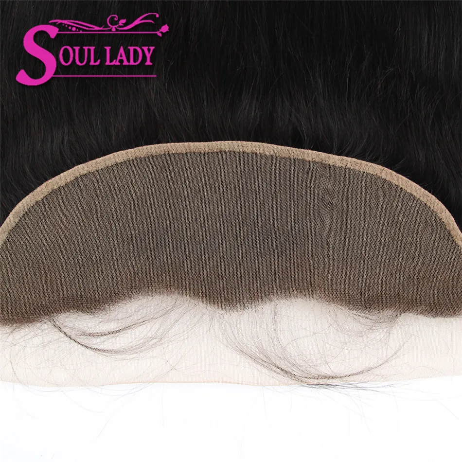 Soul Lady Волосы перуанские прямые фронтальные закрытие 13*4 уха до уха Кружева Фронтальные с волосами младенца Человеческие волосы remy натуральный цвет