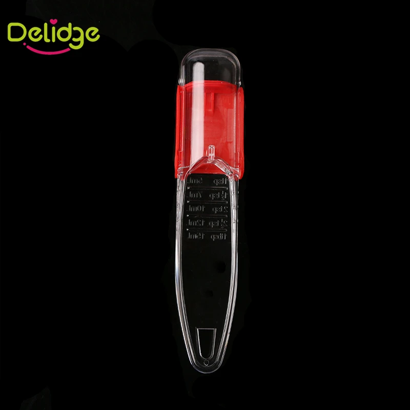 Delidge 1 шт. Регулируемая мерная ложка пластиковая красная прозрачная 5 выпускная