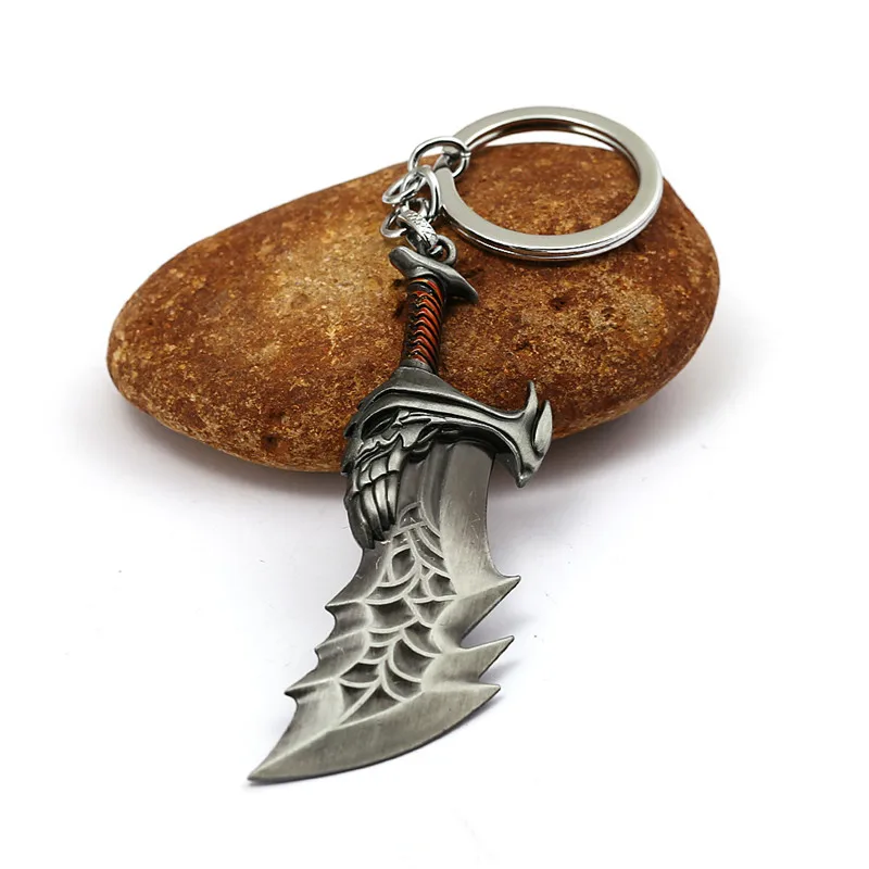 grey God of War брелок Kratos Weapon Blades of Chaos, подвеска, брелок, топор, меч, брелок для ключей, ювелирные изделия для мужчин - Цвет: grey