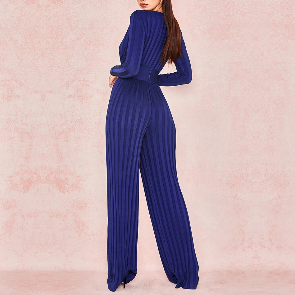 DressBird новейший женский бандажный комбинезон сексуальный глубокий v образный
