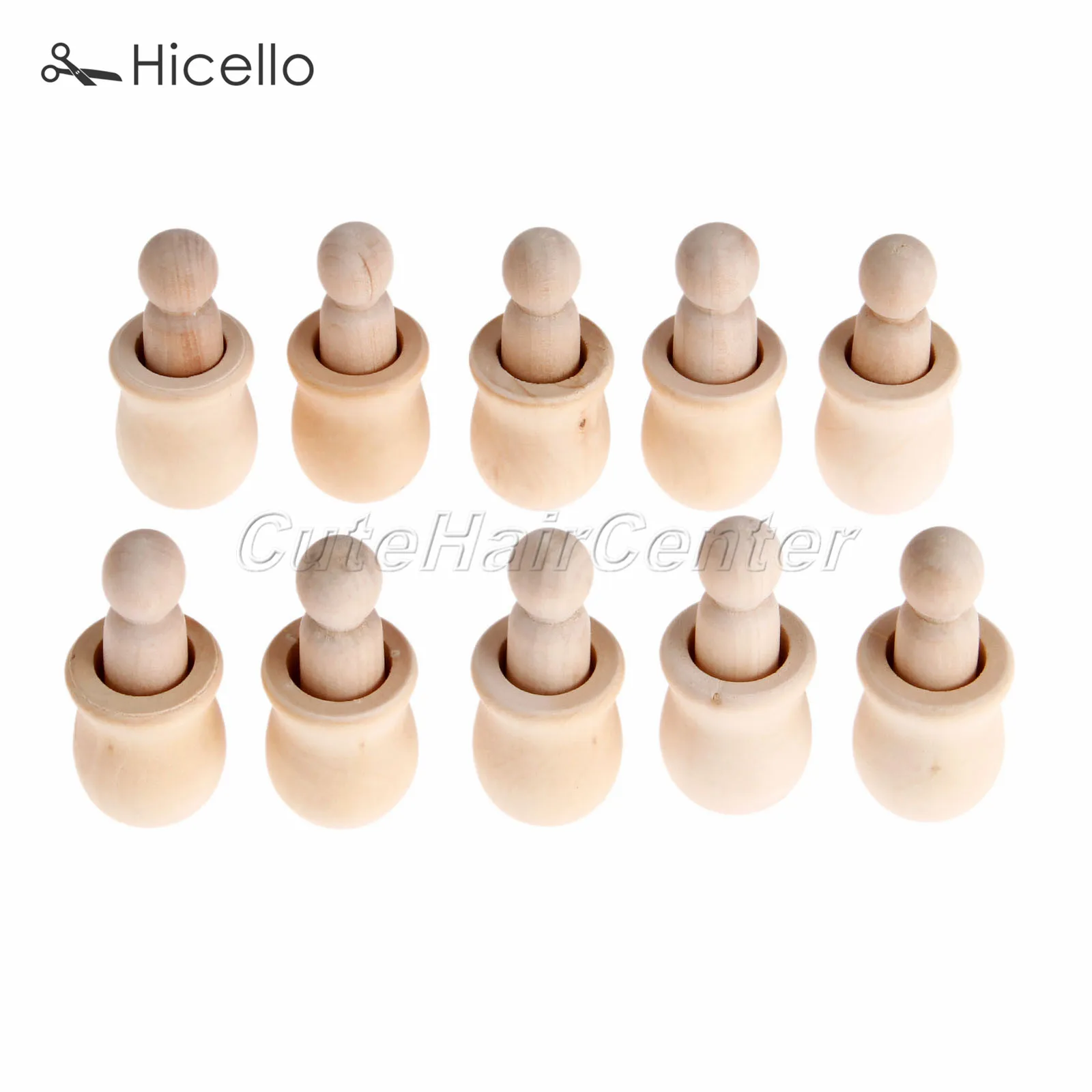 

10pcs Wooden Peg Dolls Wood People Nesting Unpainted Montessori Toys Unfinished Natural Decoration DIY Accessories Hicello