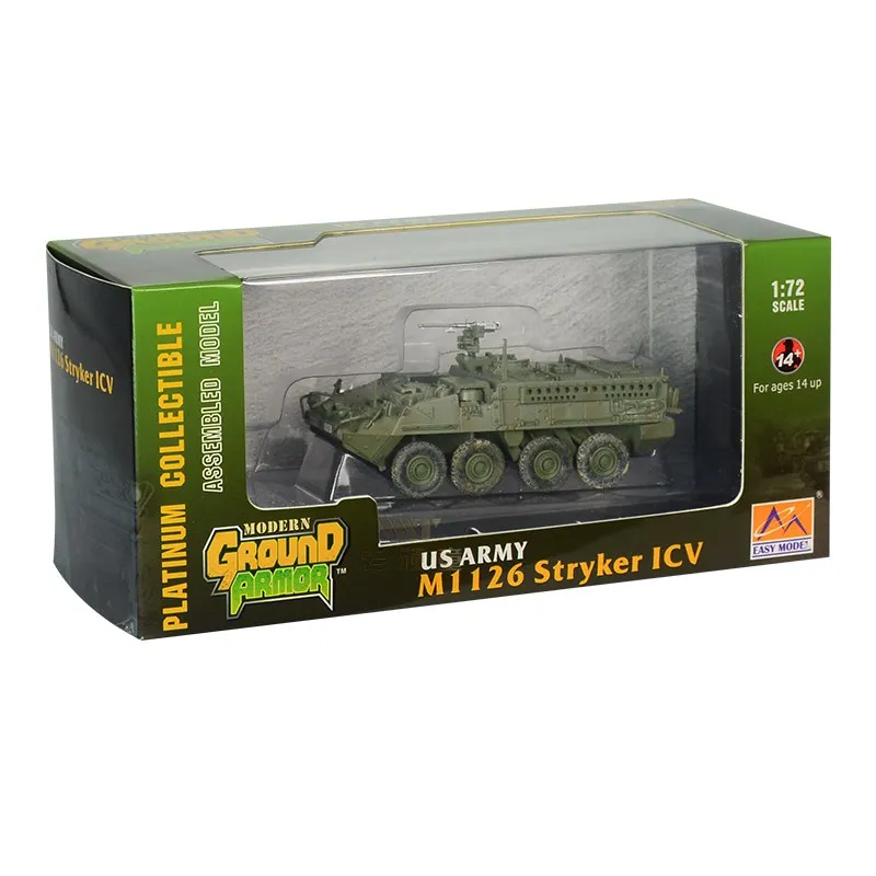 Предварительно построенный 1/72 масштаб M1126 Перевозчик пехоты ICV Stryker хобби Коллекционная готовая пластиковая модель